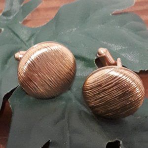 Vintage Evans Cufflinks Gold Tone Brushed